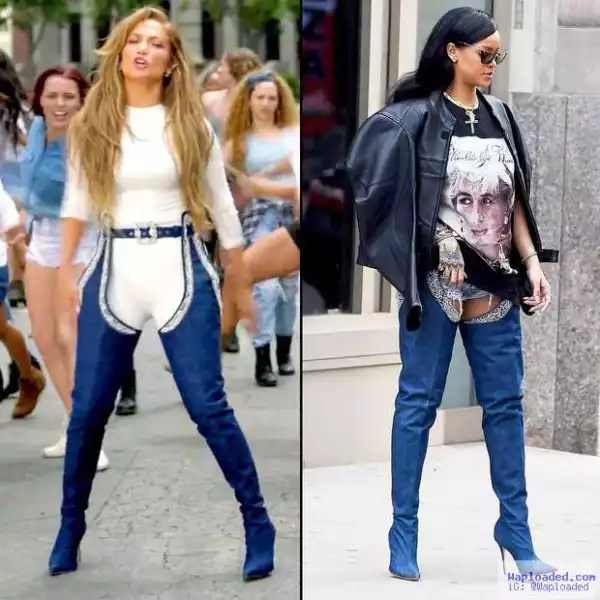 Pics: Jennifer Lopez and Rihanna wear same $4,350 denim thigh-high boots: who wore it better?